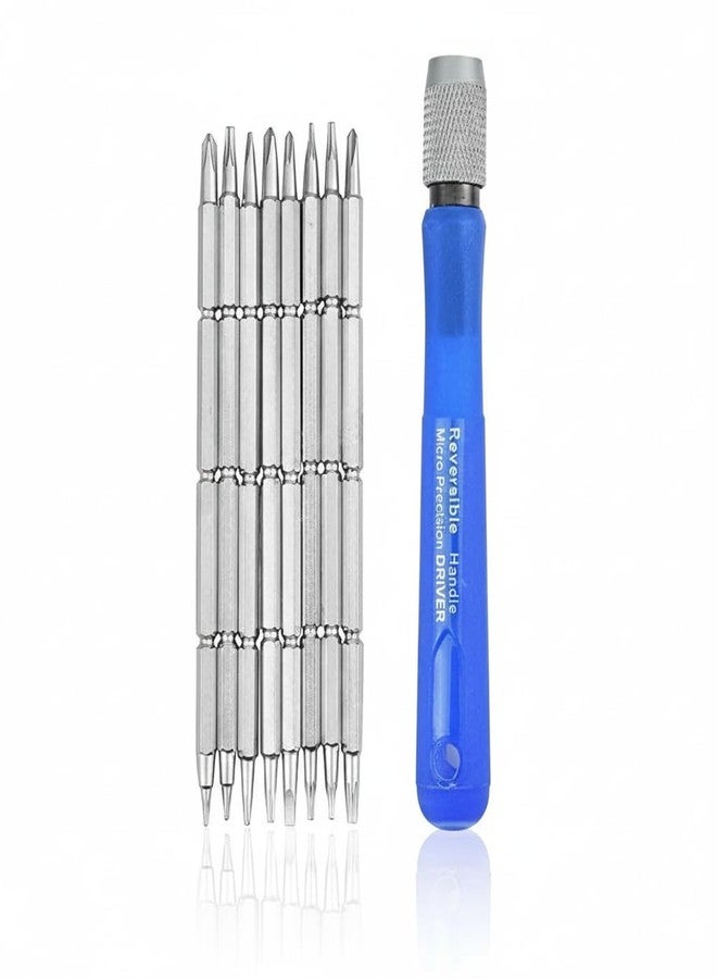 MESHIV مجموعة أدوات مفك براغي Meshiv مع 8 رؤوس قابلة للتبديل على الوجهين لفتح وإصلاح الهواتف المحمولة وأجهزة المساعد الرقمي الشخصي وأجهزة الكمبيوتر المحمولة مع فتاحات وملقط (مجموعة مفكات براغي 8 في 1) - Image 1